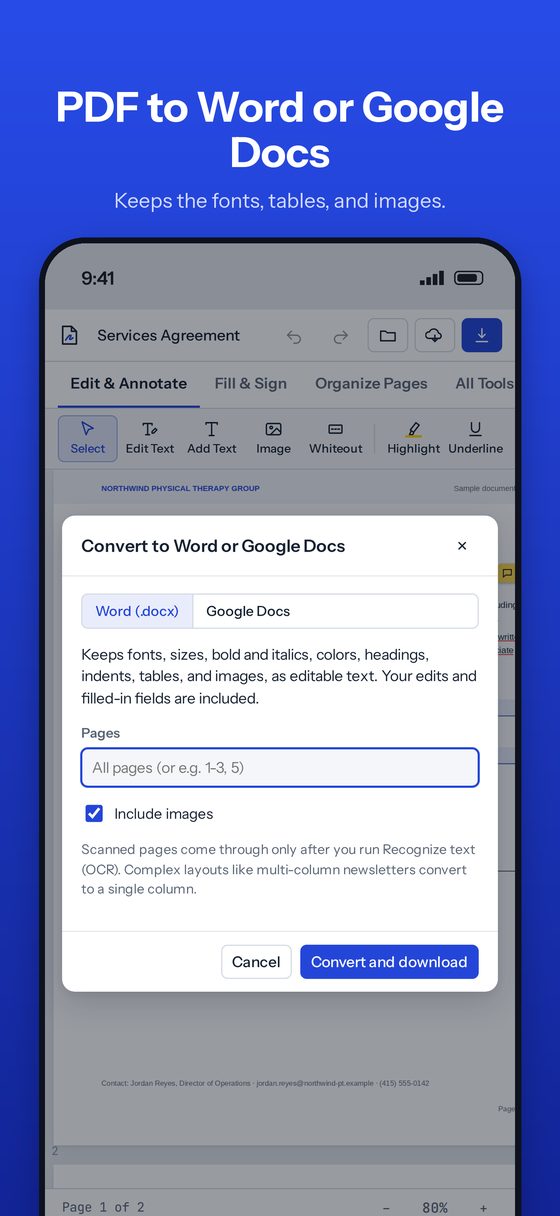 Organize pages with a drag